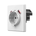 Розетка одинарна із заземленням USB-A+C 20W біла матова VIDEX NOTA (VF-NT-SK1GUC-WH)