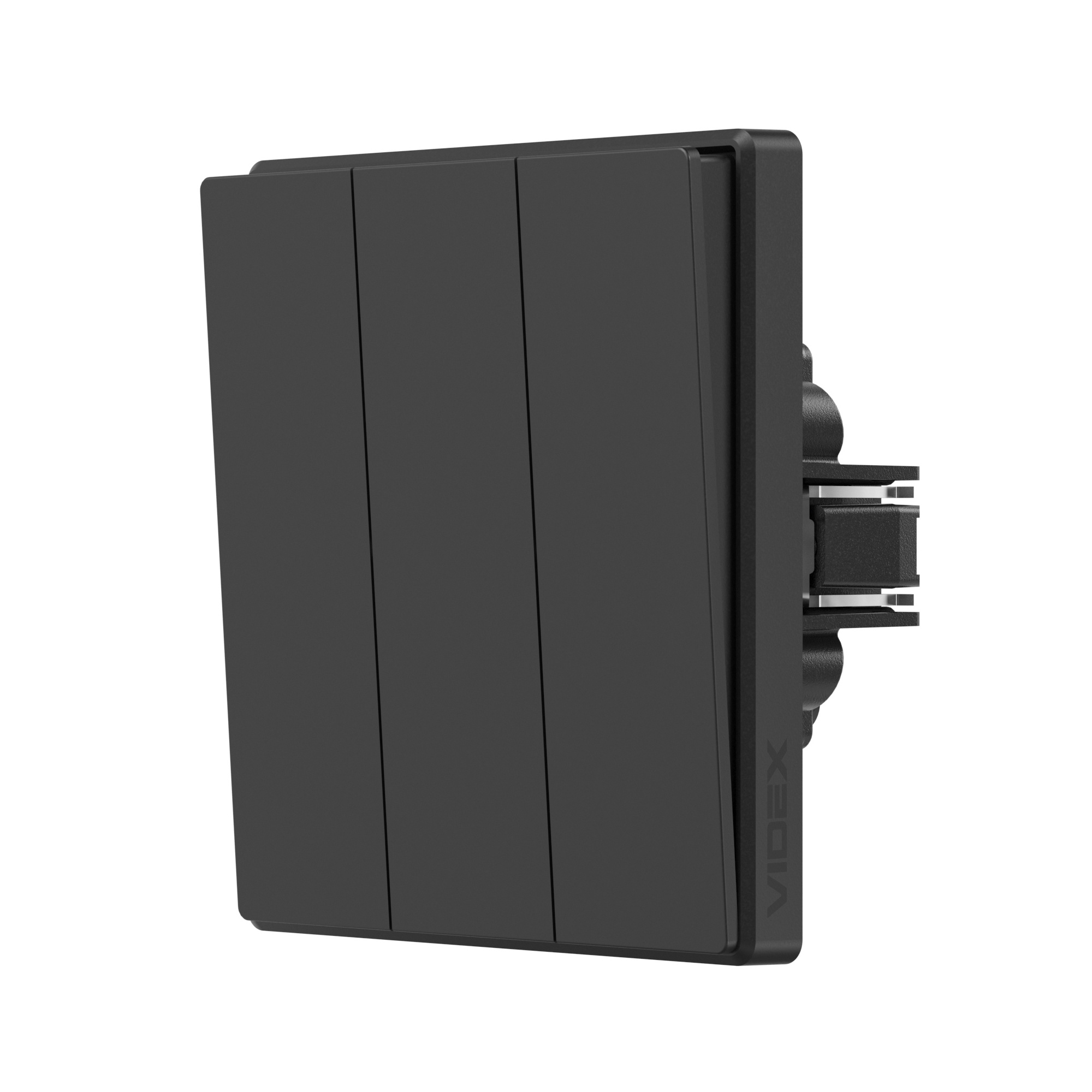 12a54636-ef93-11f0-850a-78e7d1920002.jpeg Вимикач триклавішний вугільно-чорний VIDEX NOTA (VF-NT-SW3-BL) - Зображення 1