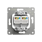 Розетка CAT6e подвійна комп'ютерна мокко VIDEX NOTA (VF-NT-SK2PC6-BR) - Зображення 4