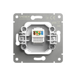 Розетка CAT6e одинарна комп'ютерна біла матова VIDEX NOTA (VF-NT-SK1PC6-WH) - Зображення 4