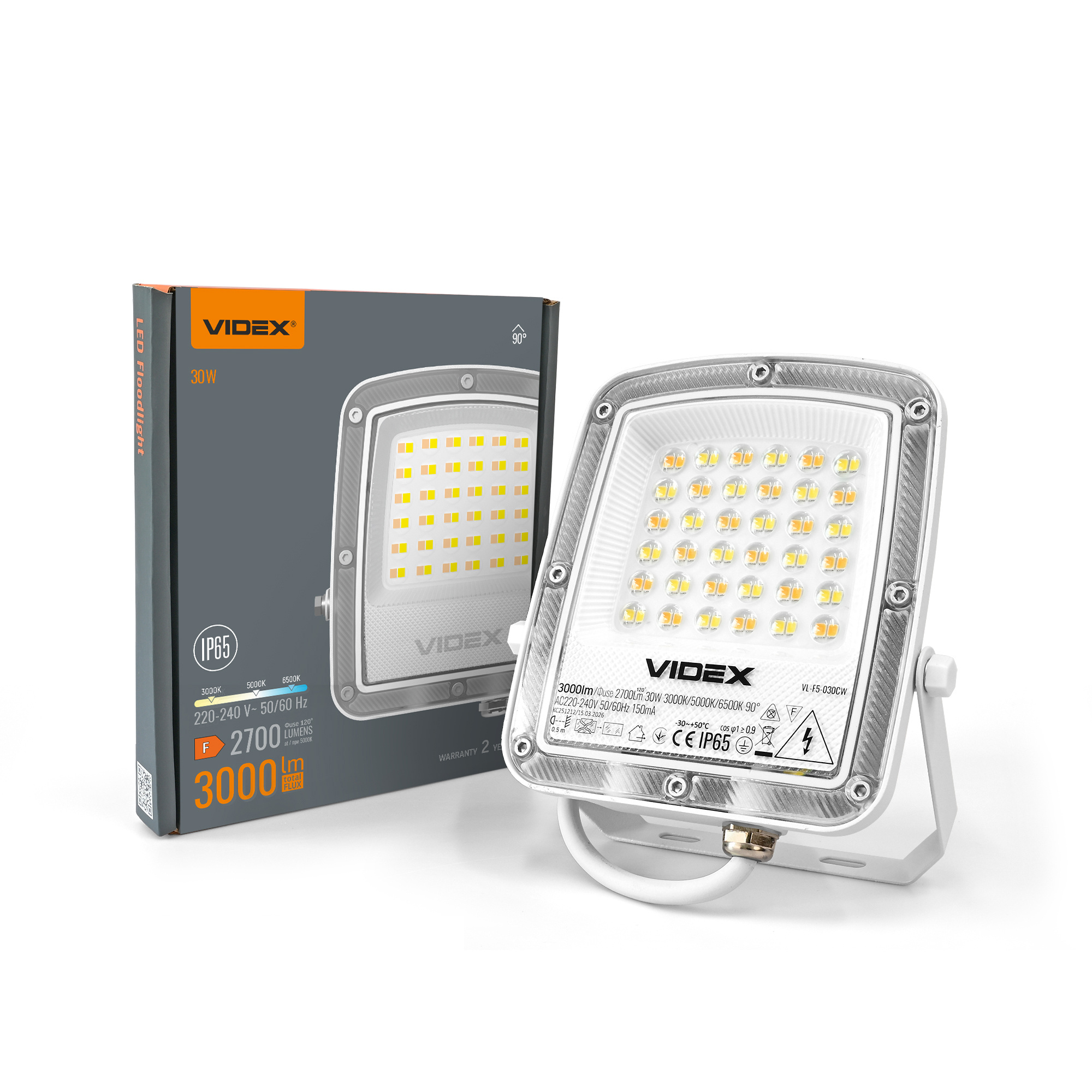 5c885f22-5f48-11f1-8529-78e7d1920002.jpeg LED прожектор VIDEX F5 30W 3000-5000-6500K 230V White (VL-F5-030CW) - Зображення 1