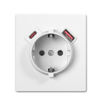 Розетка одинарна із заземленням USB-A+C 20W біла матова VIDEX NOTA (VF-NT-SK1GUC-WH) - Зображення 2