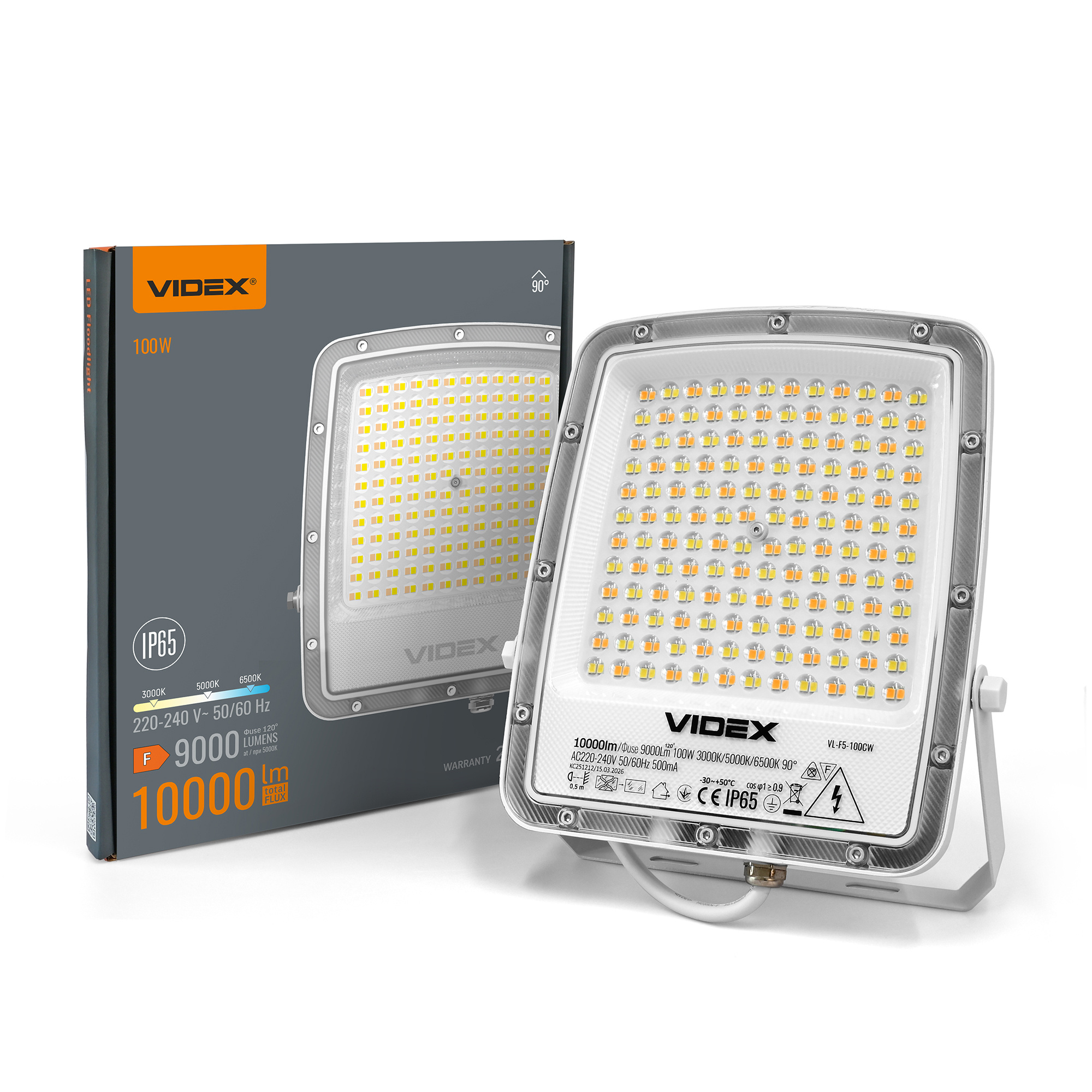 7204b021-5f48-11f1-8529-78e7d1920002.jpeg LED прожектор VIDEX F5 100W 3000-5000-6500K 230V White (VL-F5-100CW) - Зображення 1