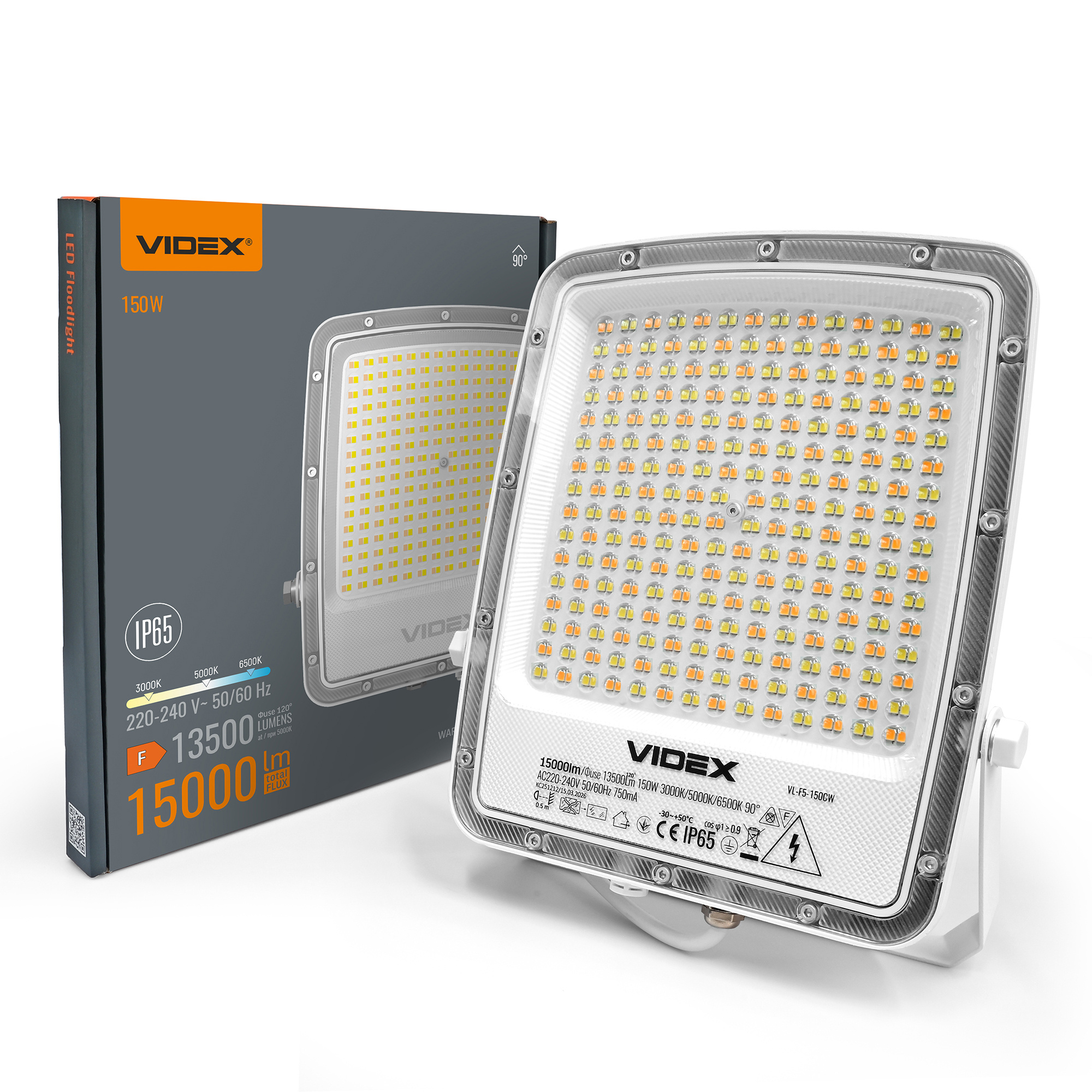 7a21504a-5f48-11f1-8529-78e7d1920002.jpeg LED прожектор VIDEX F5 150W 3000-5000-6500K 230V White (VL-F5-150CW) - Зображення 1