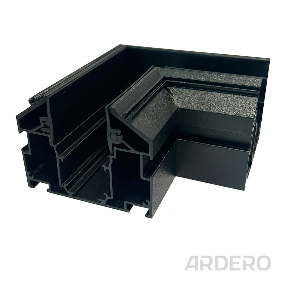 81042_LD2050_photo1_1000x1000.jpg З'єднувач кутовий Ardero LD2050 для вбудованого шинопроводу CABM1005 чорний - Зображення 1