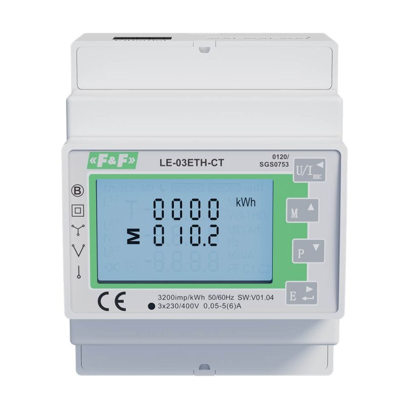 LE-03ETH-CT_01.jpg Лічильник електроенергії F&F LE-03ETH-CT LE-03ETH-CT - Зображення 1