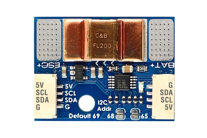 MATEK-I2C-INA-BM_01-original.jpg Датчик струму та напруги Matek I2C-INA-BM 204A 85V I2C - Зображення 1