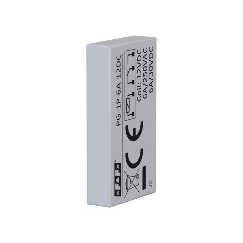 pg-1p-6a-12dc-a.jpg Інтерфейсне реле F&F PG-1P-6A-12DC - Зображення 1